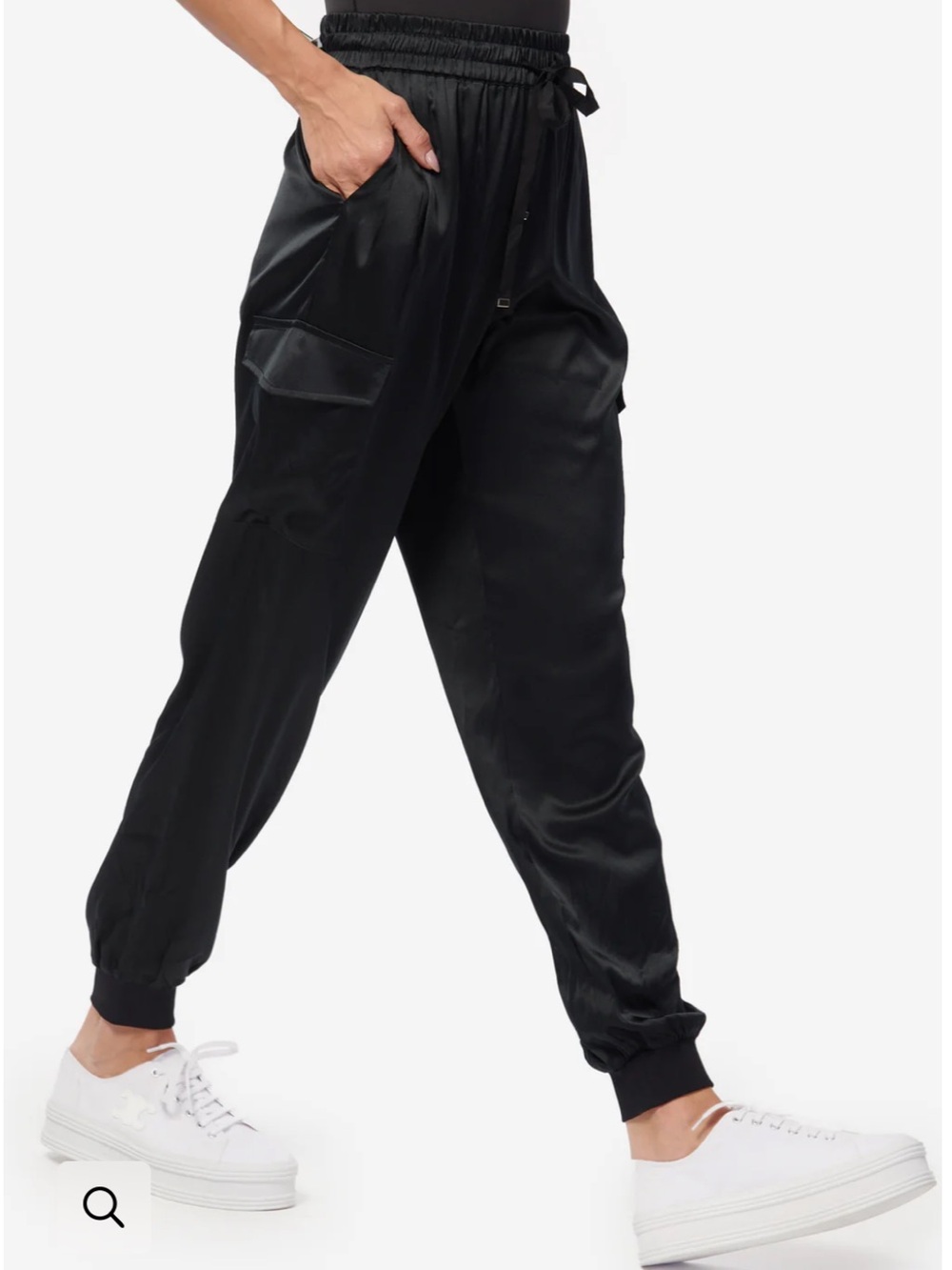 Cami NYC Elsie 100% Silk Cargo Pants Black Woman’s Size Small